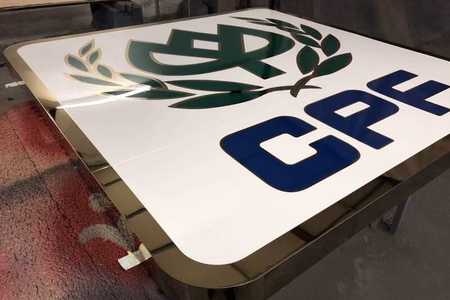 ผลงานป้ายสแตนเลสกัดกรด